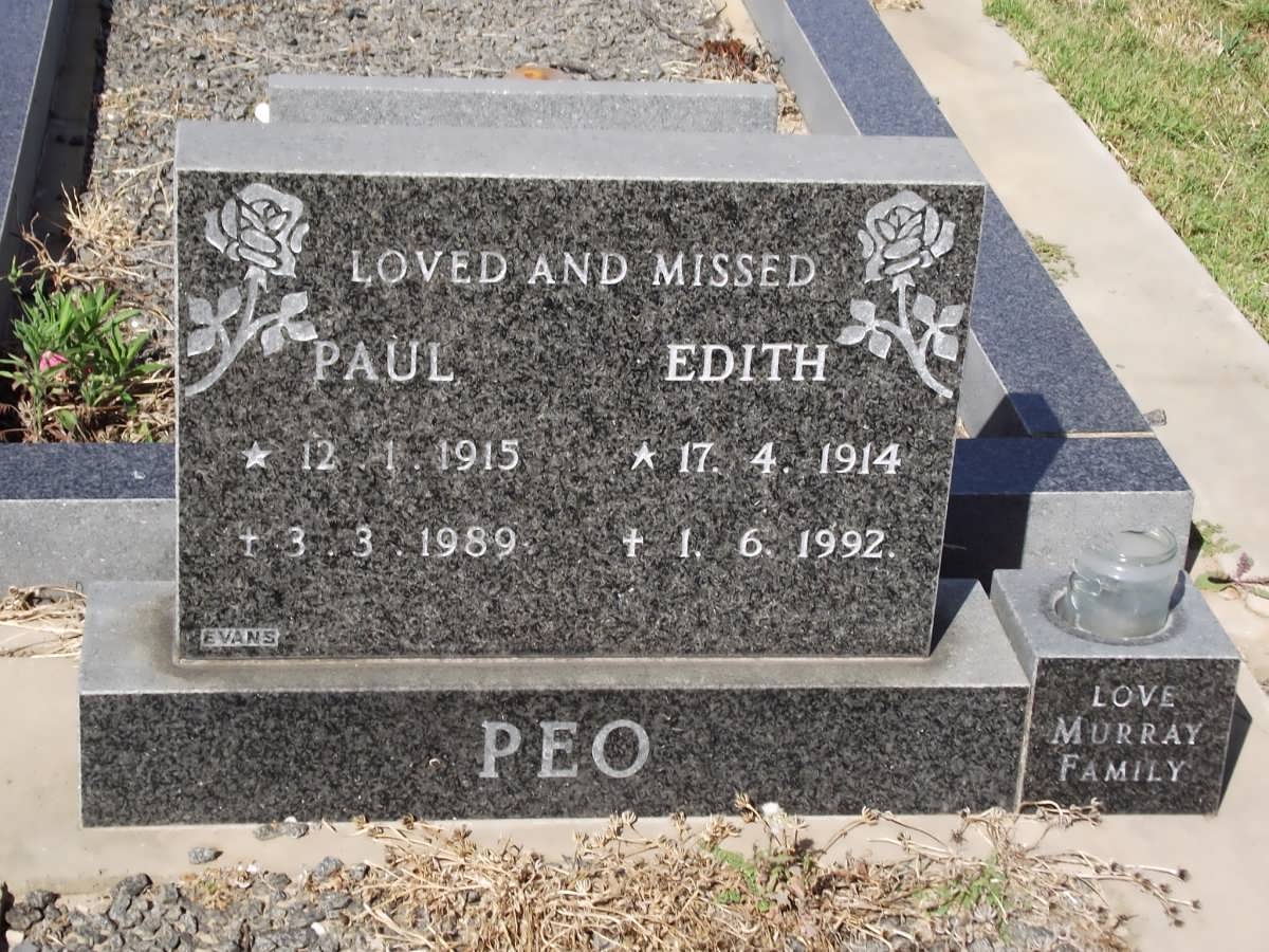 PEO Paul 1915-1989 & Edith 1914-1992