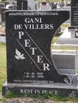PETER Gani de Villiers 1945-1998