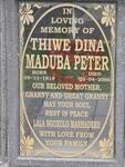 PETER Thiwe Dina Maduba 1918-2006