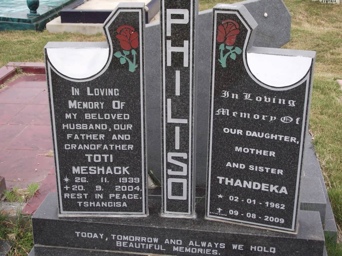 PHILISO Toti Meshack 1939-2004 :: PHILISO Thandeka 1962-2009