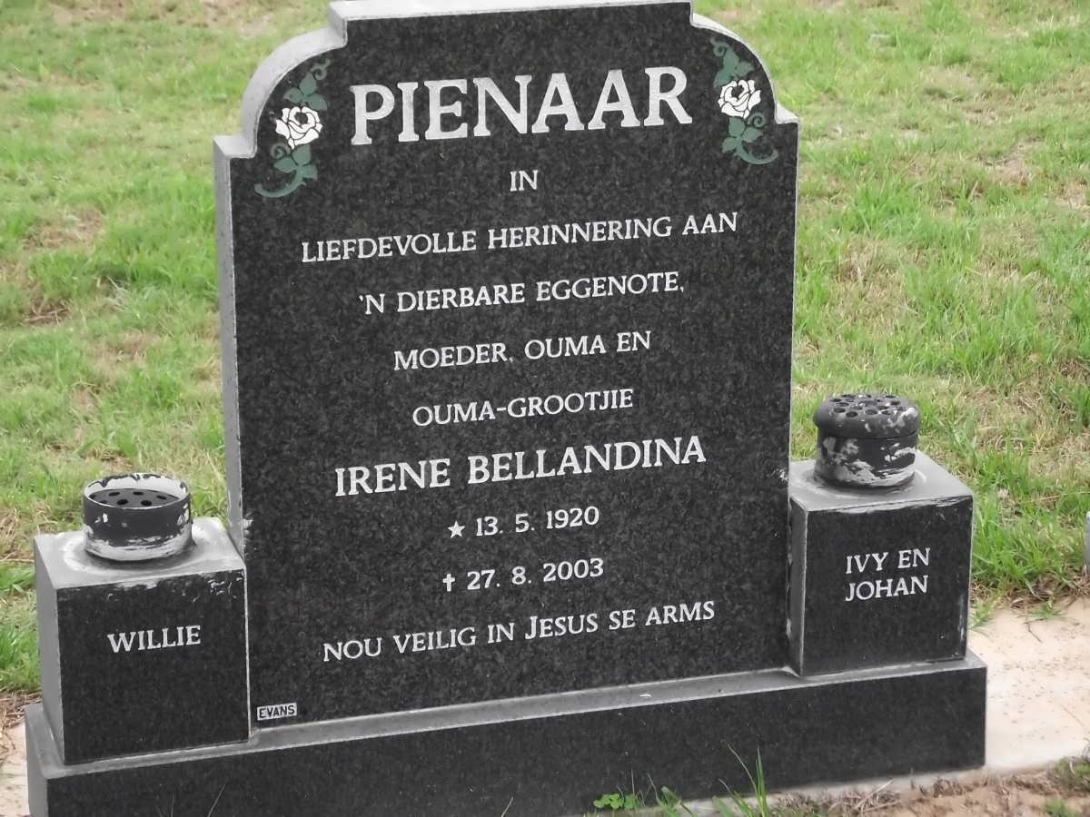PIENAAR Irene Bellandina 1920-2003