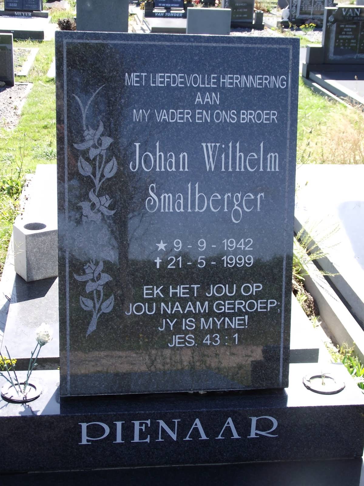 PIENAAR Johan Wilhelm Smalberger 1942-1999