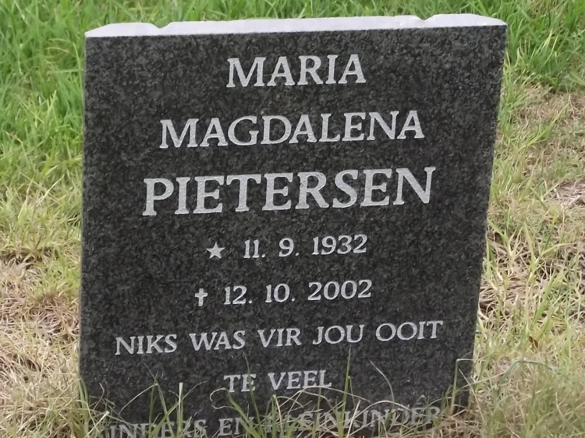PIETERSEN Maria Magdalena 1932-2002