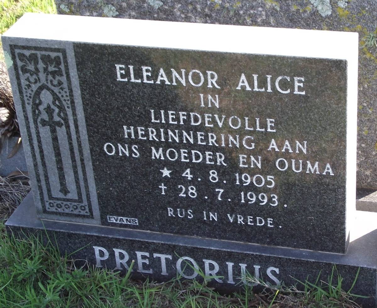PRETORIUS Eleanor Alice 1905-1993