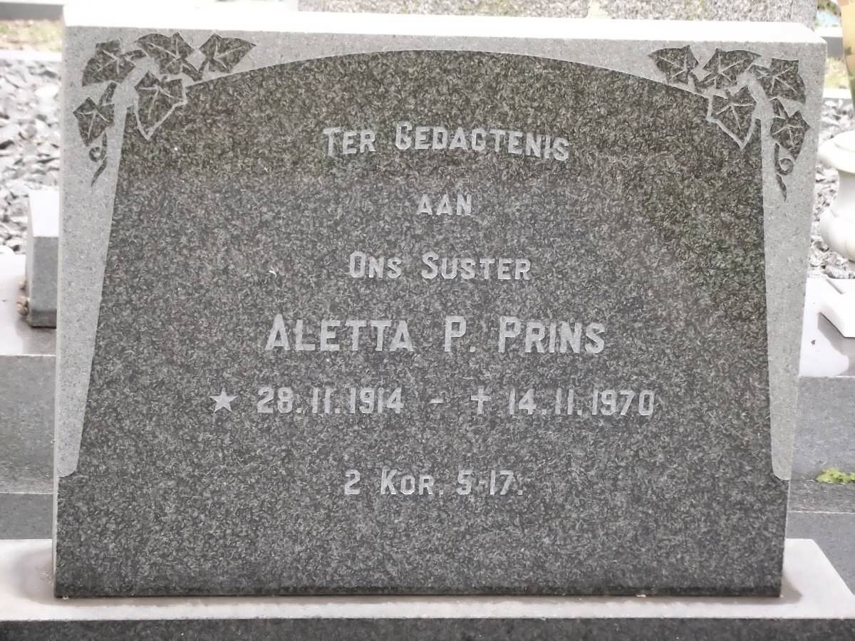 PRINS Aletta P. 1914-1970
