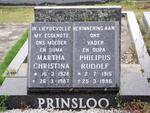 PRINSLOO Philipus Rudolf 1915-1996 & Martha Christina 1928-1987