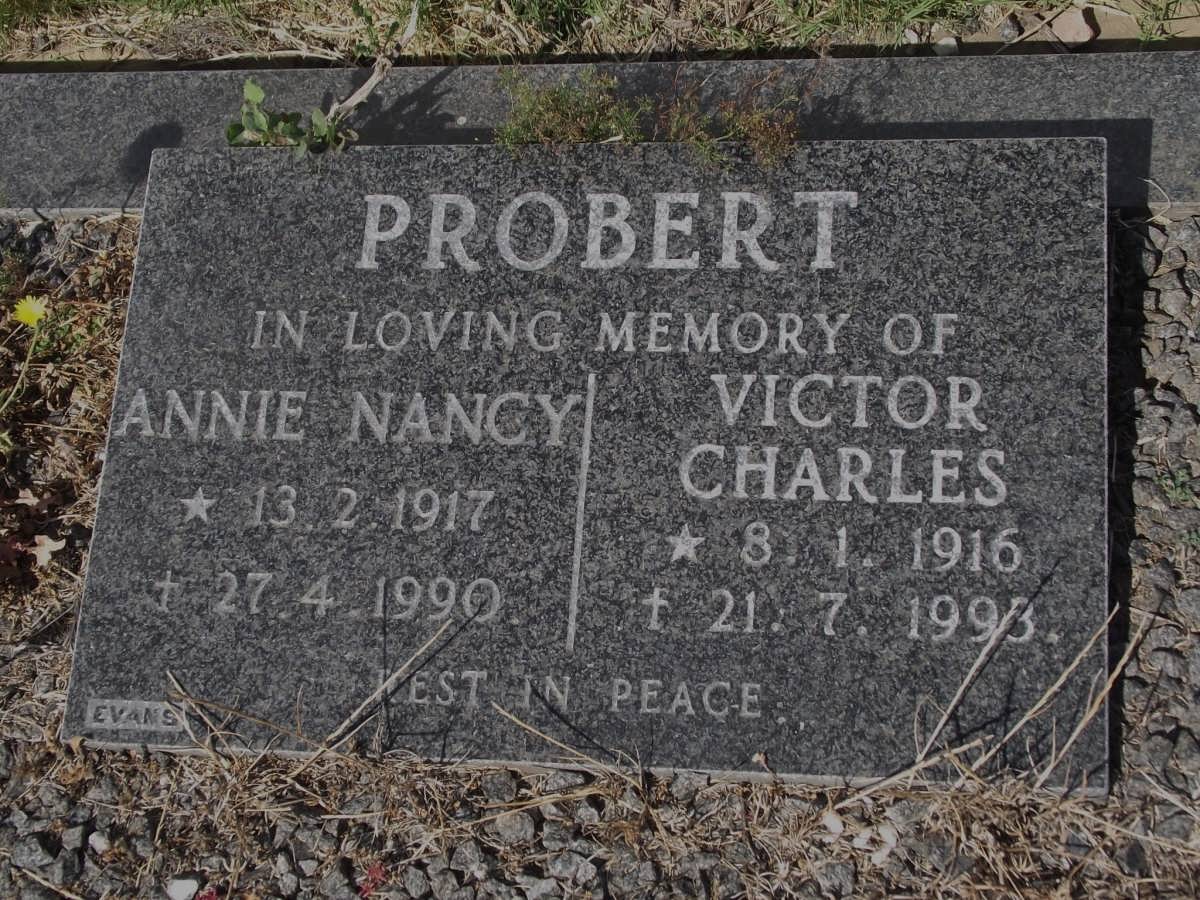 PROBERT Victor Charles 1916-1993 & Annie Nancy 1917-1990