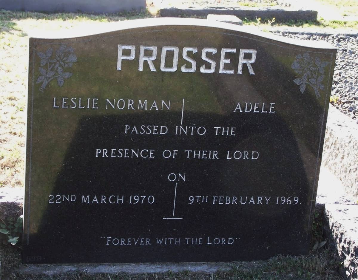PROSSER Leslie Norman -1970 & Adele -1969