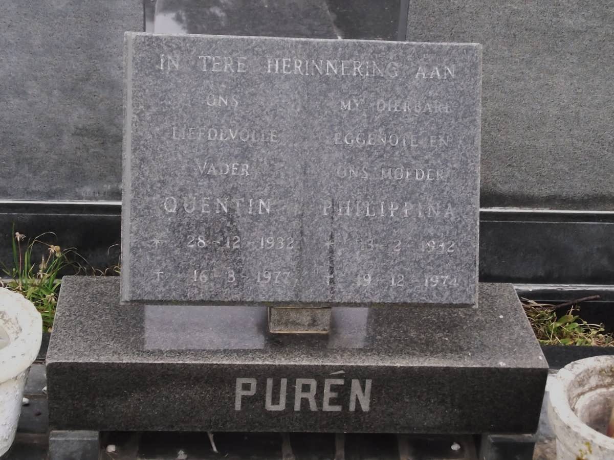 PUREN Quentin 1938-1977 & Philippina 1932-1974