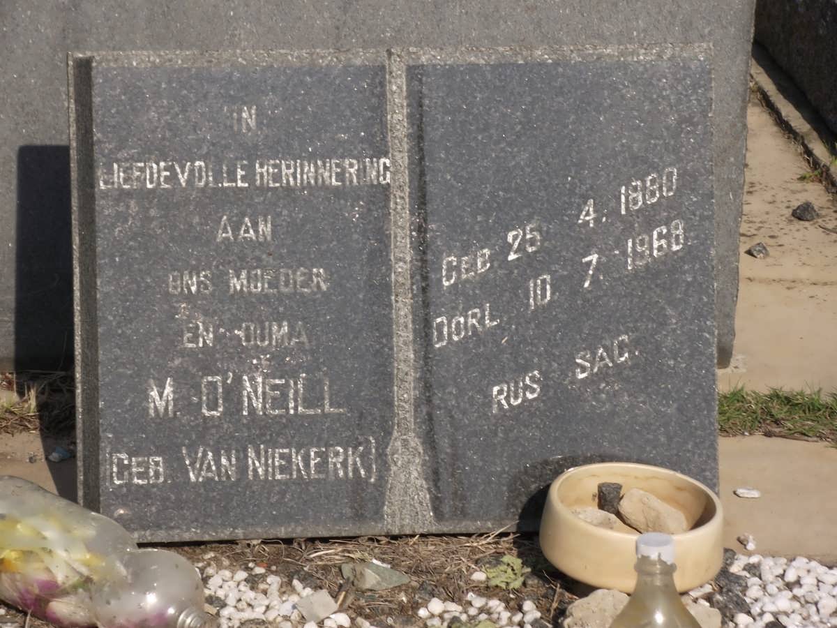 O'NEILL M. nee VAN NIEKERK 1880-1968