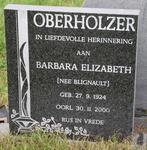 OBERHOLZER Barbara Elizabeth nee BLIGNAULT 1924-2000