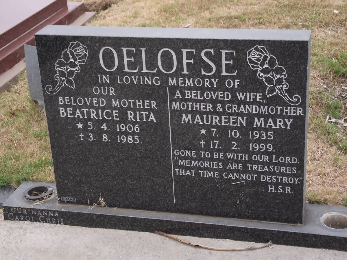 OELOFSE Beatrice Rita 1906-1985 :: OELOFSE Maureen Mary 1935-1999