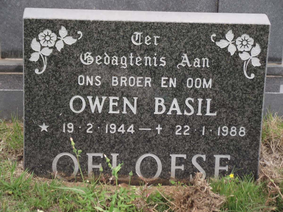 OELOFSE Owen Basil 1944-1988
