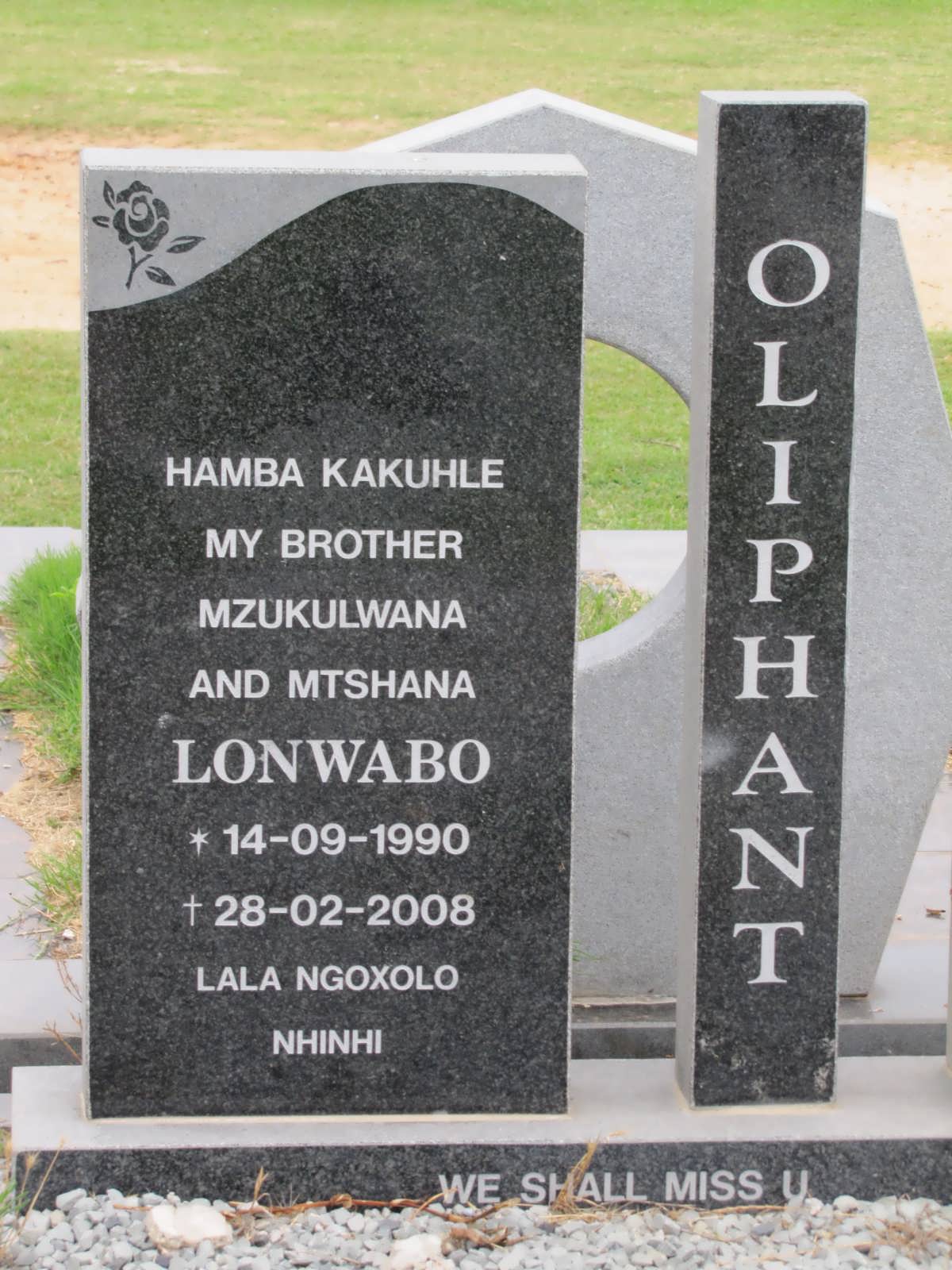 OLIPHANT Lonwabo 1990-2008