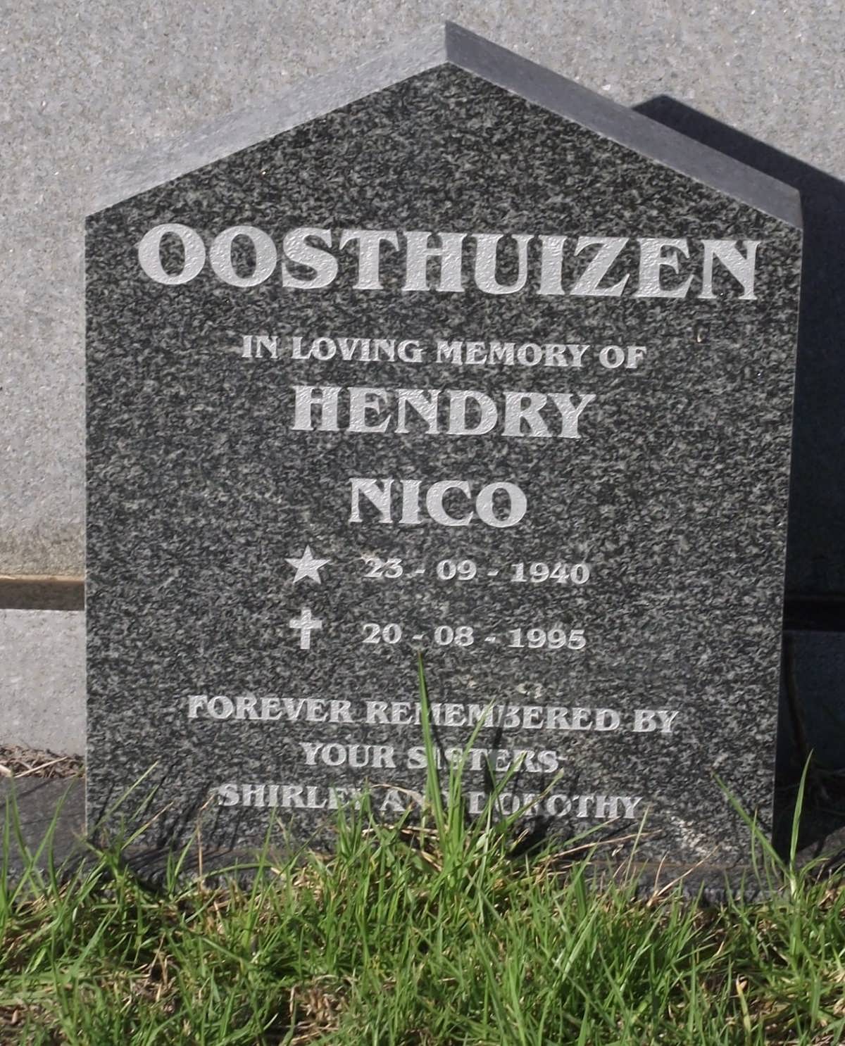OOSTHUIZEN Hendry Nico 1940-1995