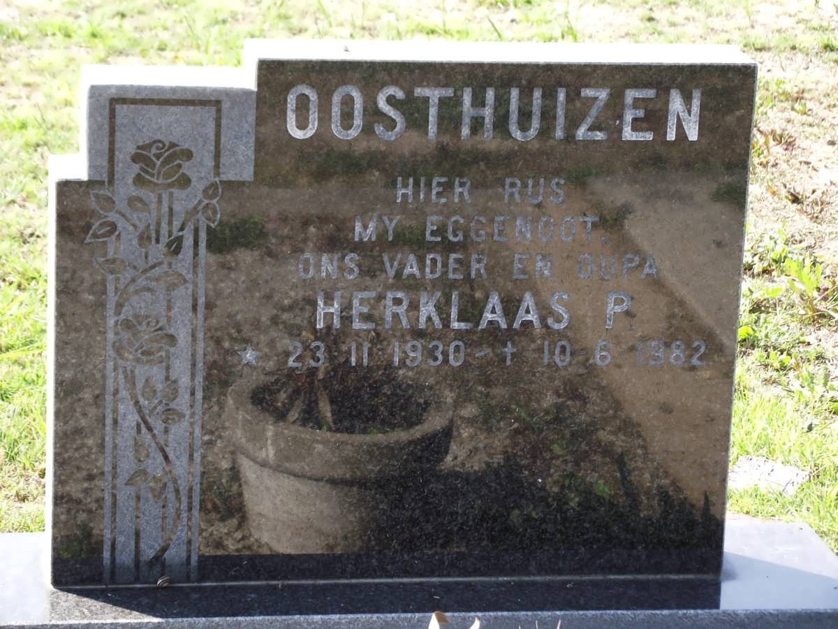 OOSTHUIZEN Herklaas P. 1930-1982