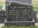 OOSTHUIZEN Nicholaas 1938-1987 & Maynie 1933-2003