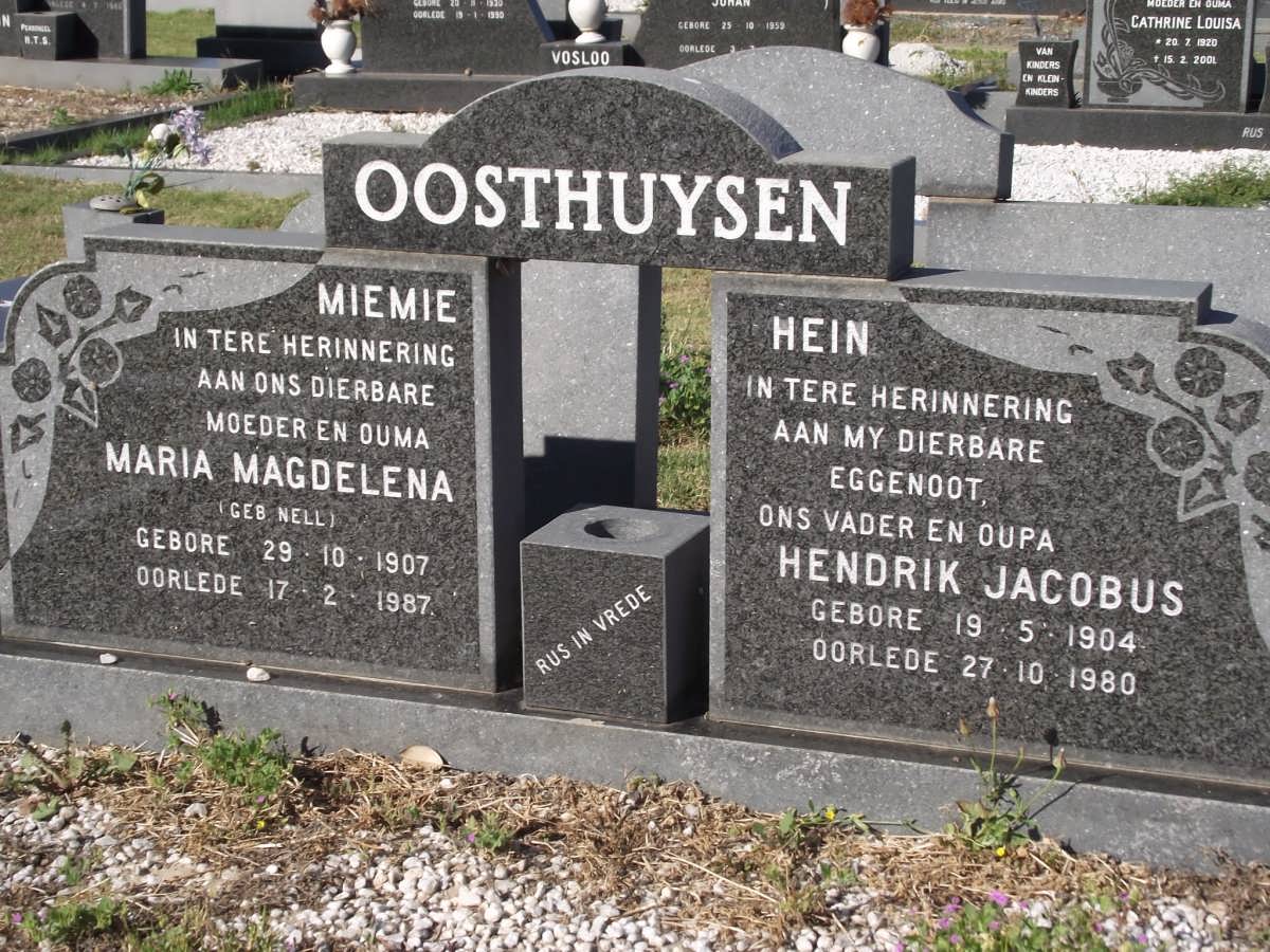 OOSTHUYSEN Hendrik Jacobus 1904-1980 & Maria Magdalena NELL 1907-1987