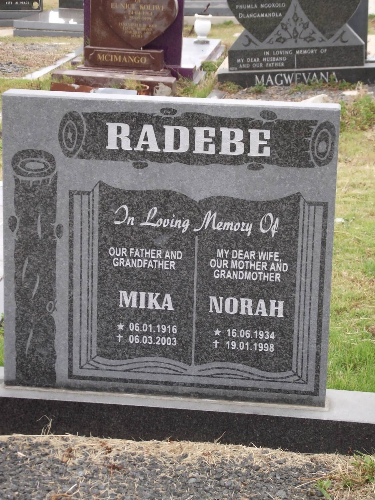RADEBE Mika 1916-2003 & Norah 1934-1998
