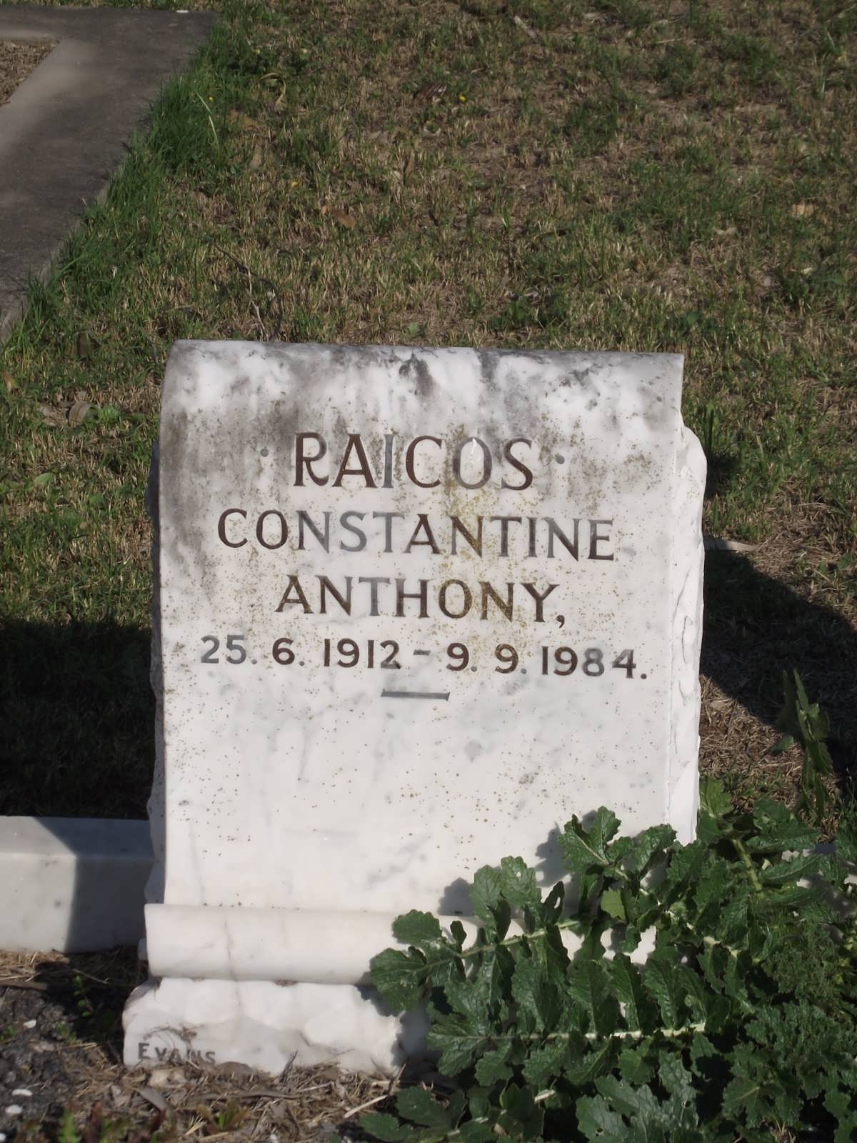 RAICOS Constantine Anthony 1912-1984