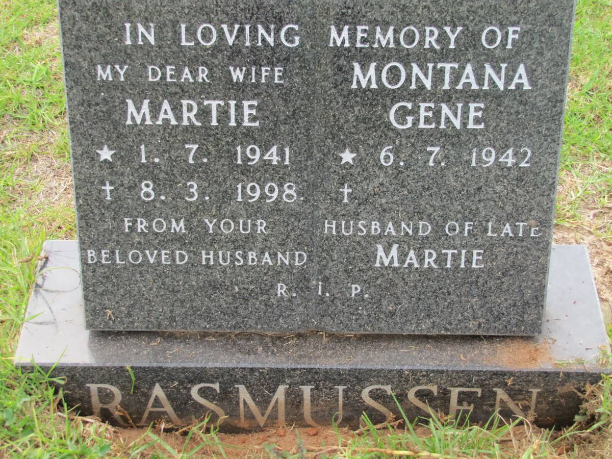 RASMUSSEN M.M. 1941-1998 & Montana Gene 1942-2009