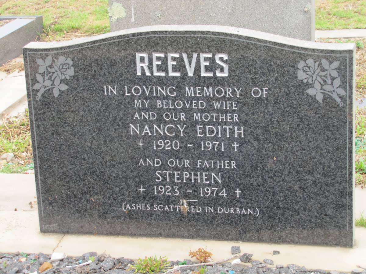 REEVES Nancy Edith 1920-1971 & Stephen 1923-1974