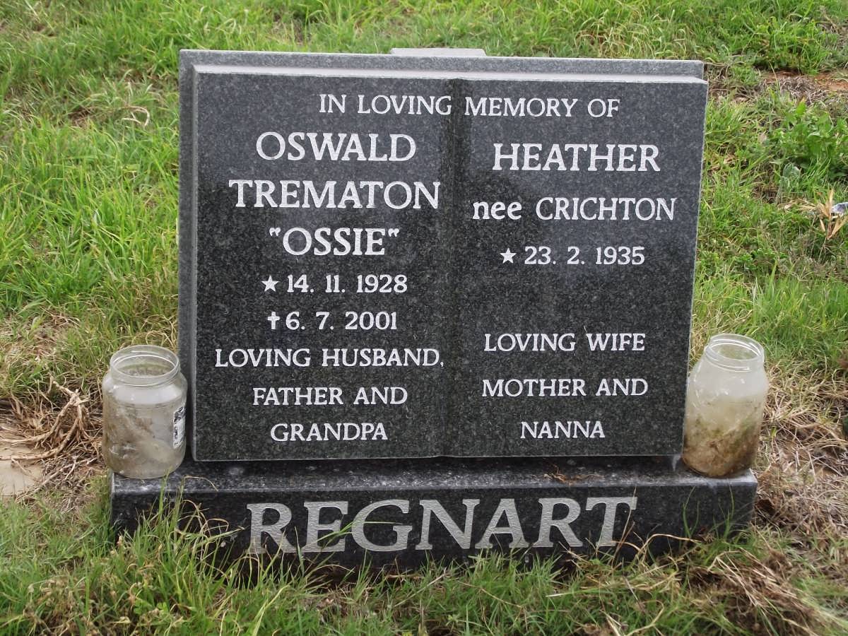 REGNART Oswald Trematon 1928-2001 & Heather CRICHTON 1935-2011