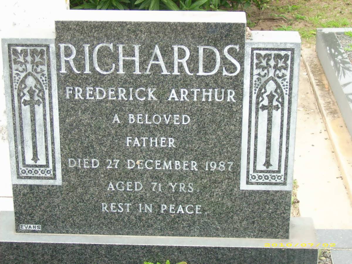 RICHARDS Frederick Arthur 1916-1987