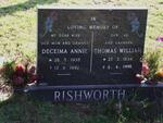 RISHWORTH Thomas William 1934-1998 & Deceima Annie 1938-1992