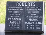 ROBERTS Frederik Paulus 1912-1982 & Maria Magdalena 1914-2009