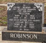 ROBINSON William 1893-1964 & Lilian Betsy 1895-1977