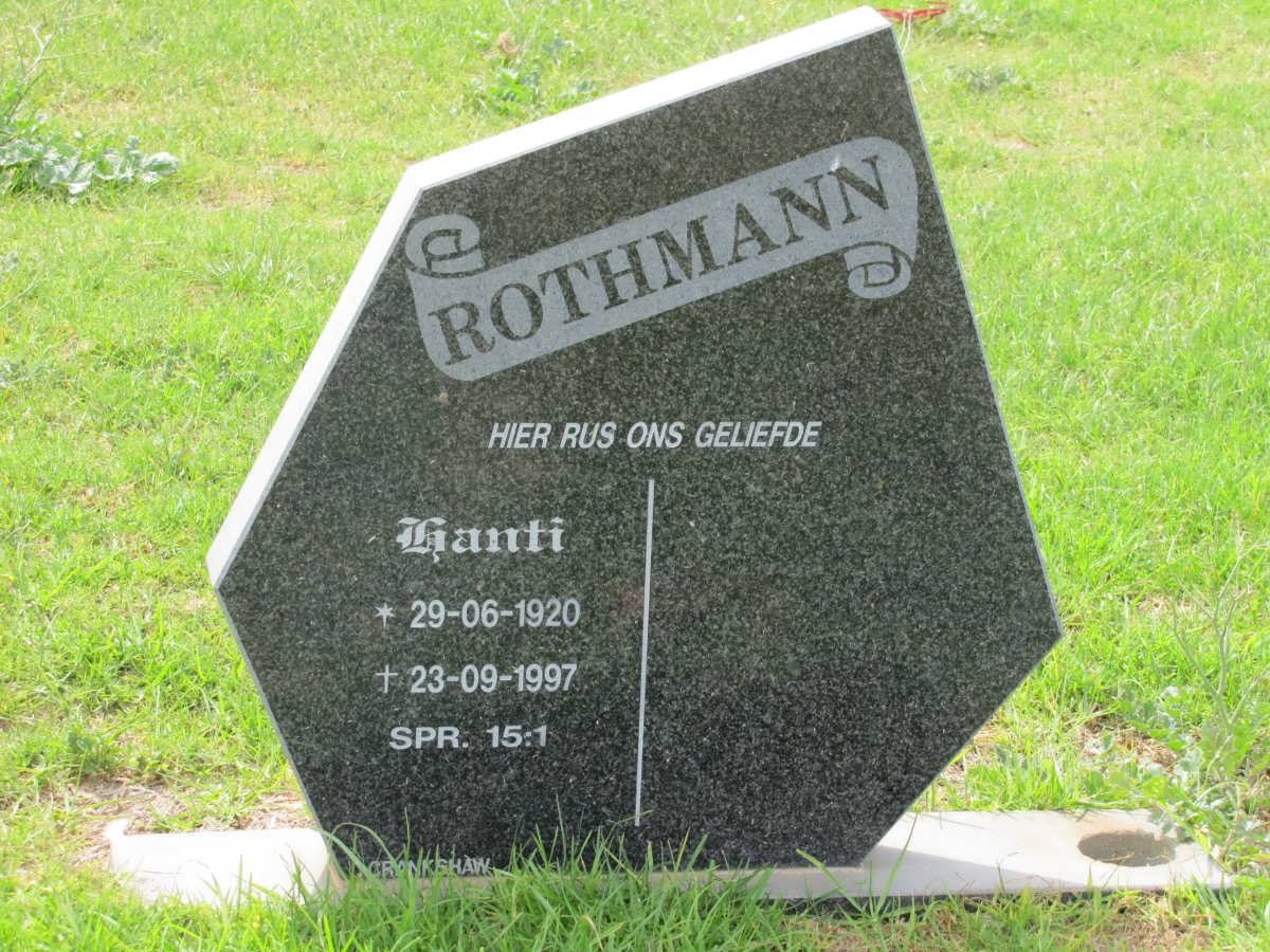 ROTHMANN Hanti 1920-1997