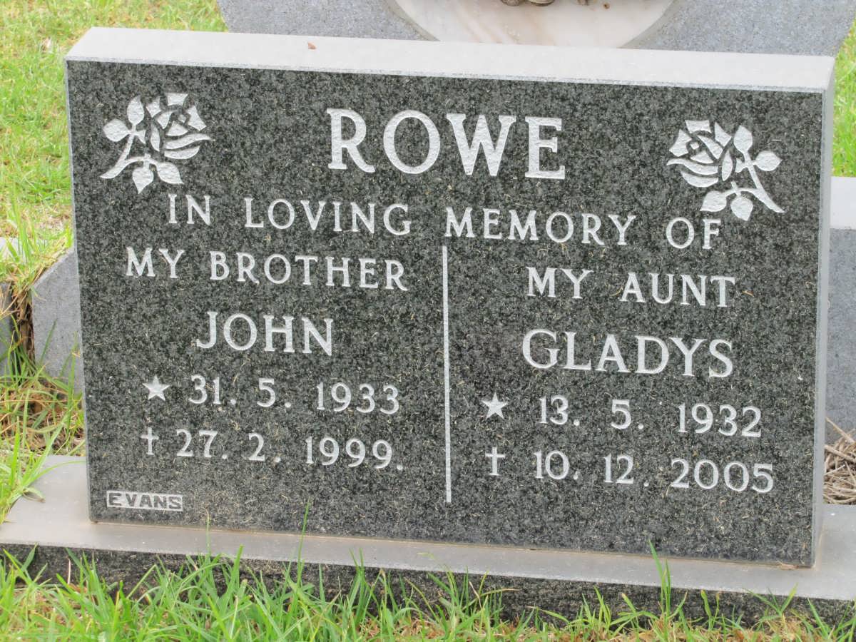 ROWE John 1933-1999 & Gladys 1932-2005