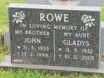 ROWE John 1933-1999 & Gladys 1932-2005