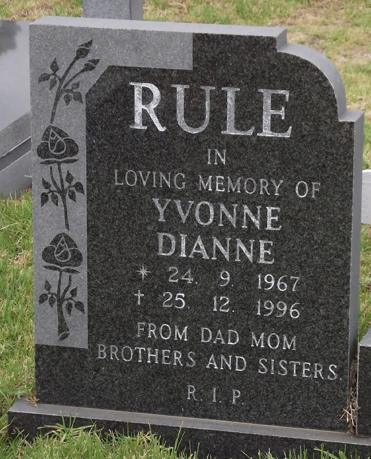 RULE Yvonne Dianne 1967-1996