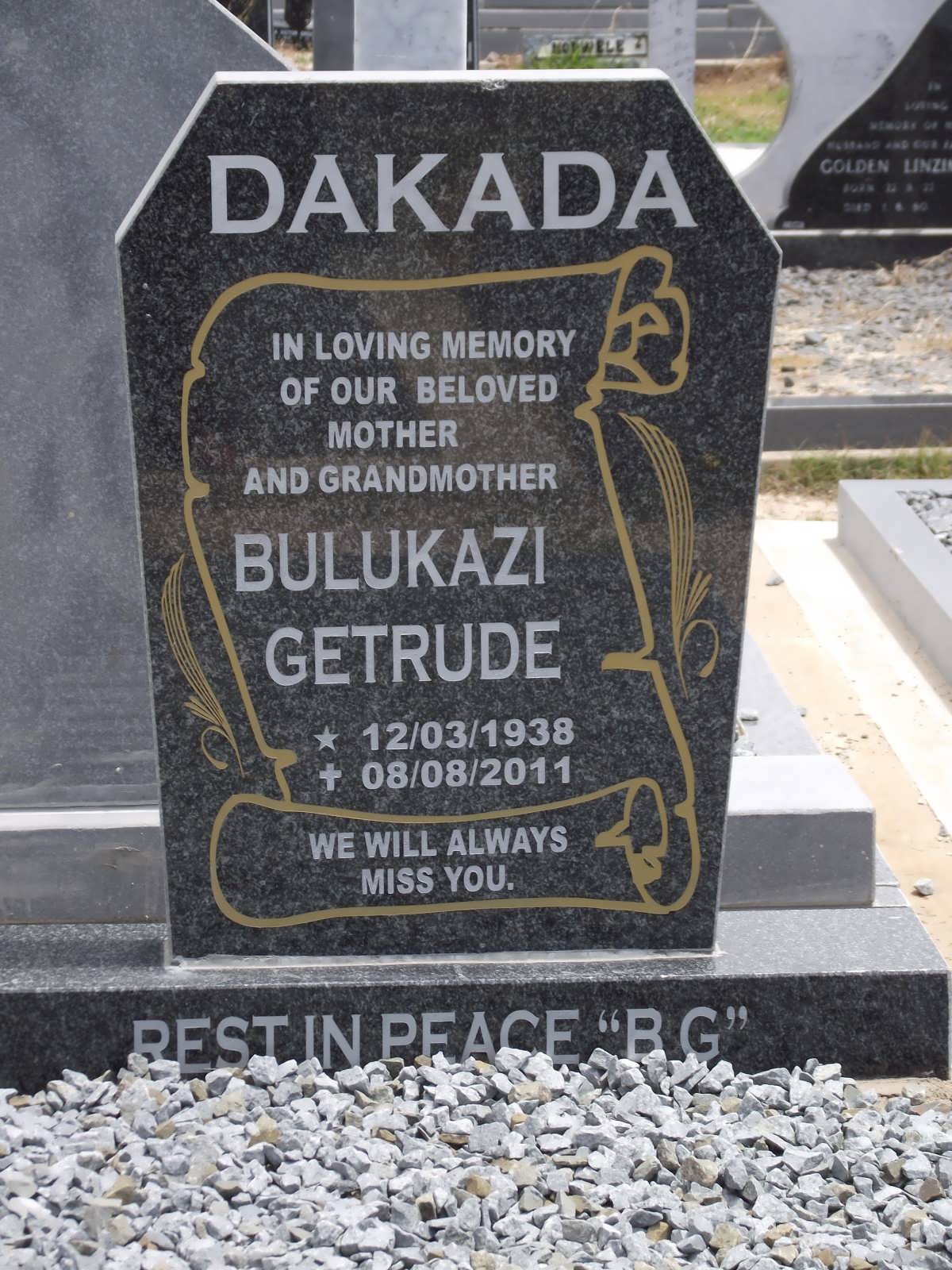 DAKADA Bulukazi Getrude 1938-2011