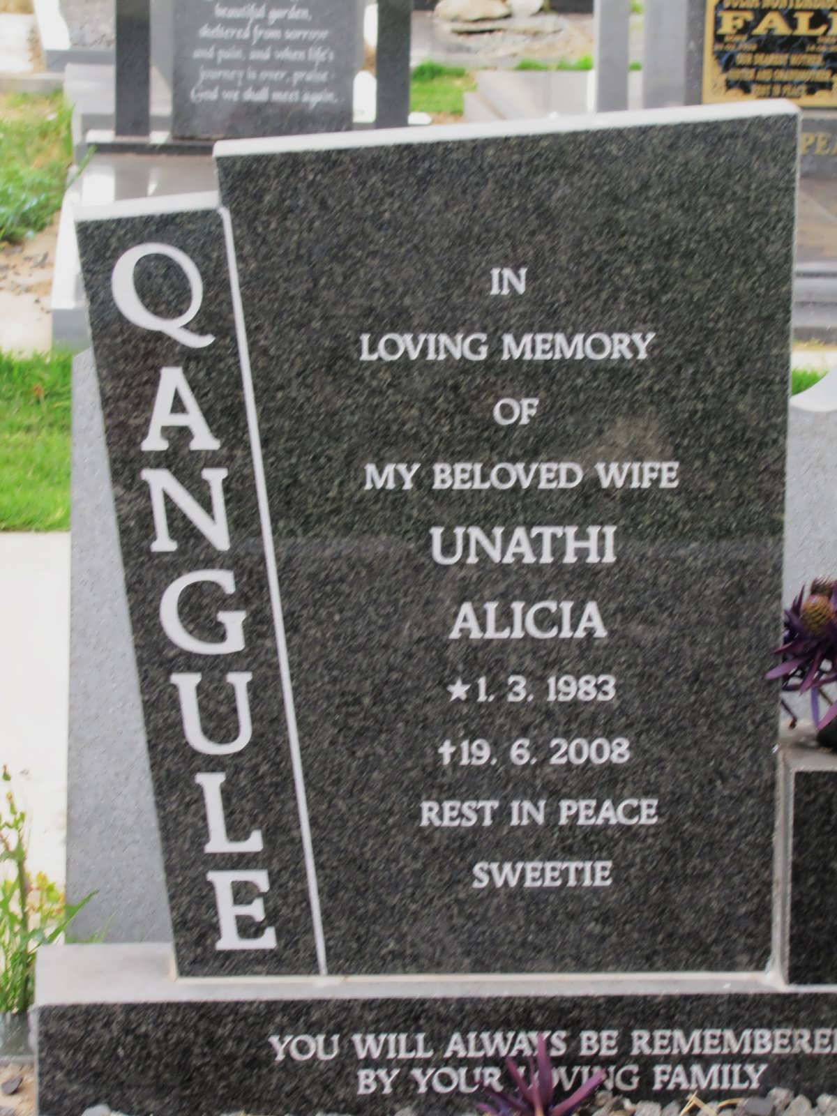 QANGULE Unathi Alicia 1983-2008