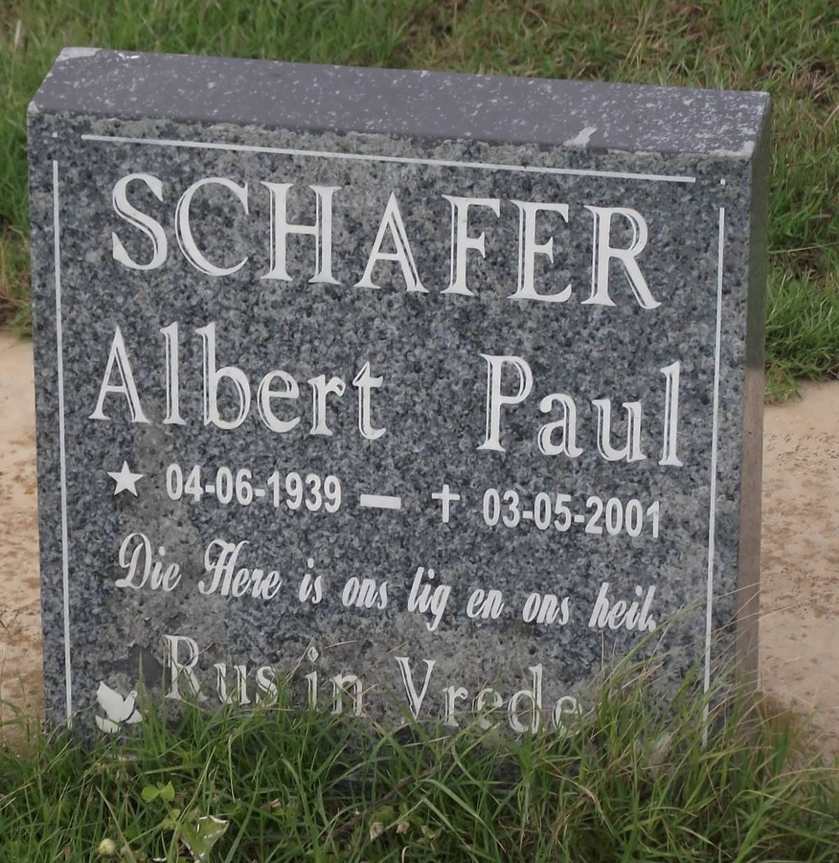 SCHAFER Albert Paul 1939-2001
