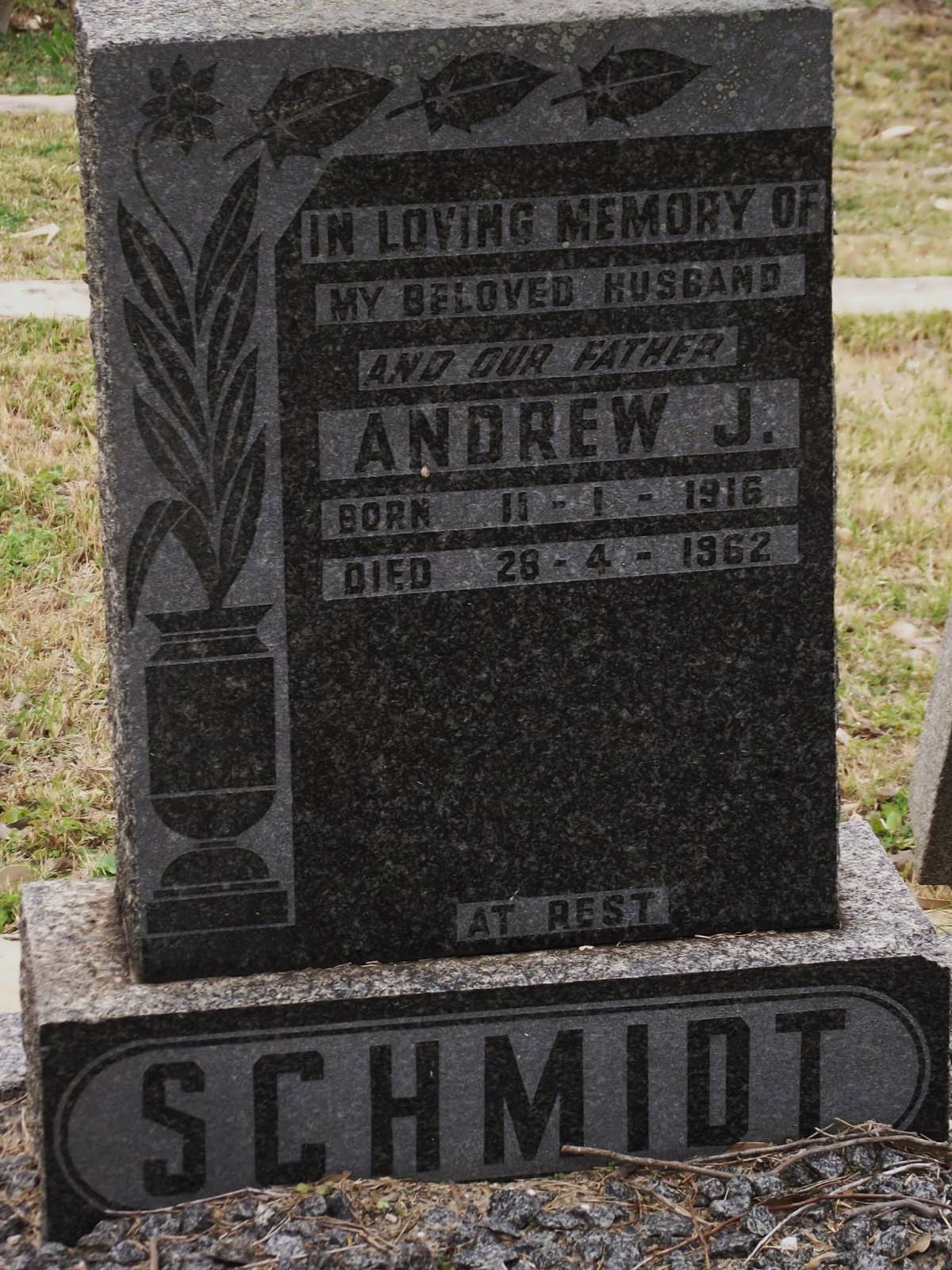 SCHMIDT Andrew J. 1916-1962