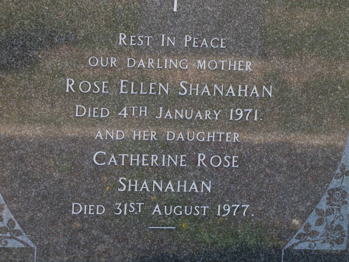 SHANAHAN Rose Ellen -1971 :: SHANAHAN Catherine Rose -1977