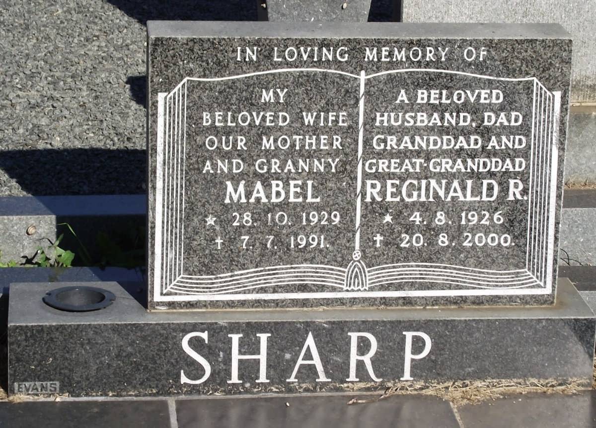 SHARP Reginald R. 1926-2000 & Mabel 1929-1991
