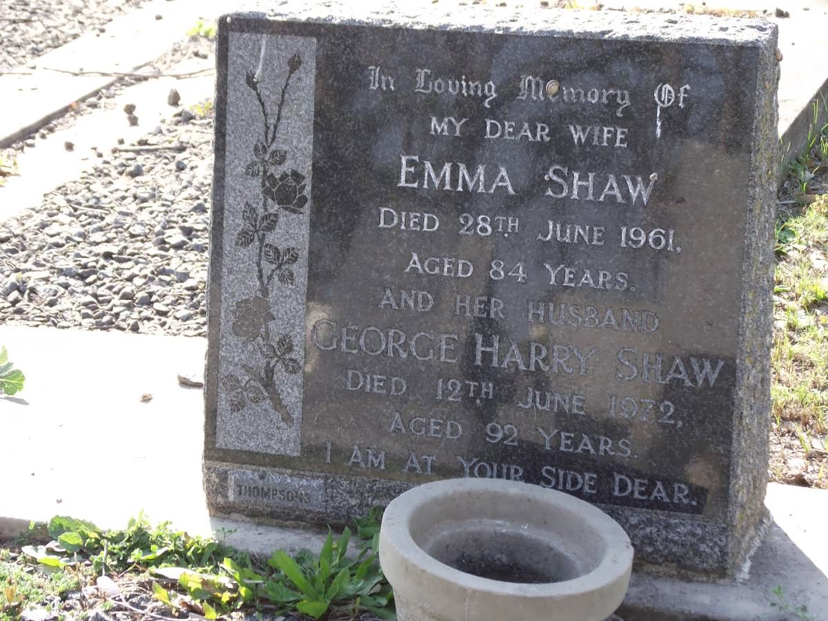 SHAW George Harry 1879-1972 & Emma -1961