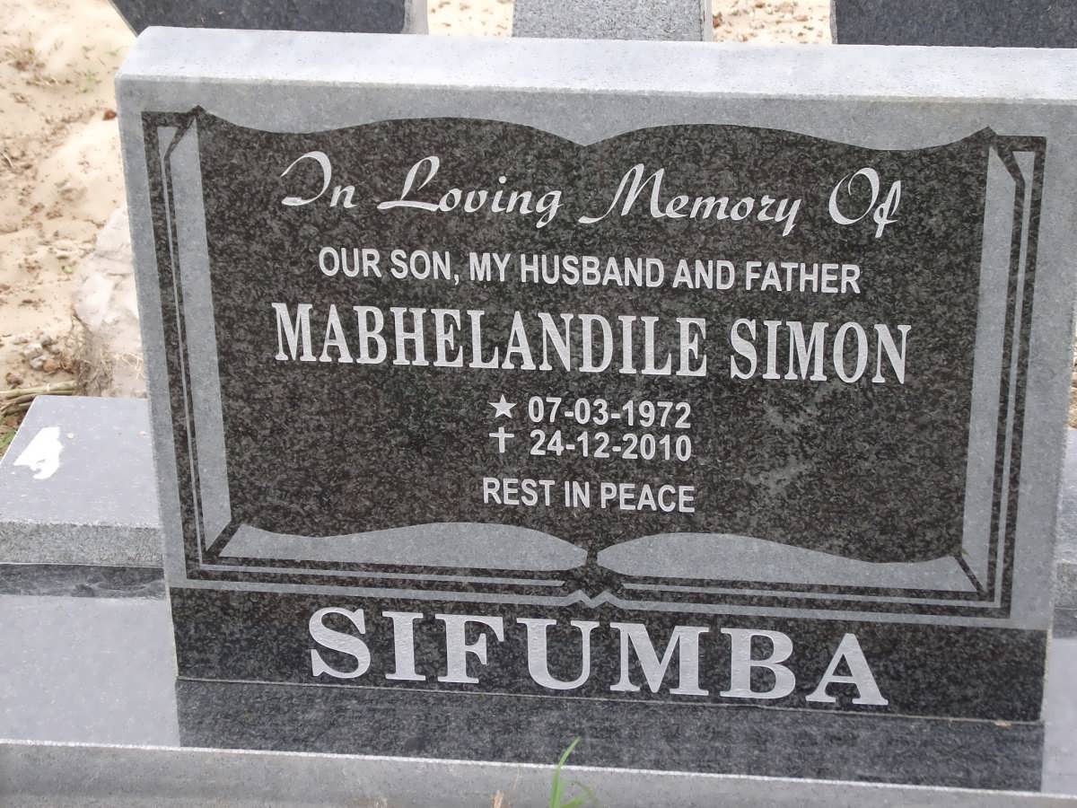 SIFUMBA Mabhelandile Simon 1972-2010