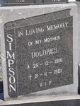 SIMPSON Dolores 1916-1981