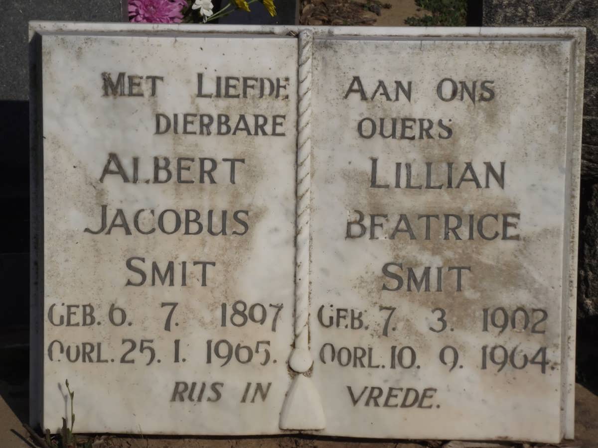 SMIT Albert Jacobus 1897-1965 & Lillian Beatrice 1902-1964