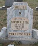 HUYSSTEEN Sophia Aletta, van 1982-1990