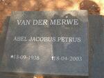 MERWE Abel Jacobus Petrus, van der 1938-2003