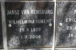 RENSBURG Wilhelmina Ismene, Janse van 1929-2009