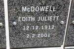MCDOWELL Edith Juliette 1912-2001