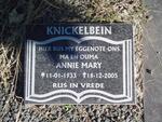 KNICKELBEIN Annie Mary 1933-2005